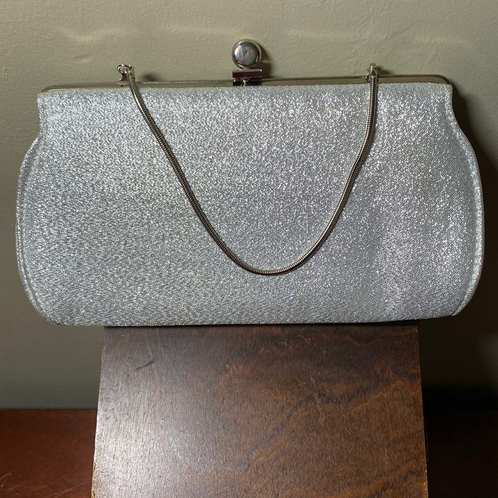 Silver Glitter Clutch